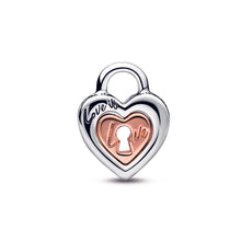 Load image into Gallery viewer, Two-tone Padlock Splittable Heart Charm
