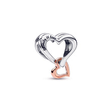 Load image into Gallery viewer, Two-tone Openwork Infinity Heart Charm

