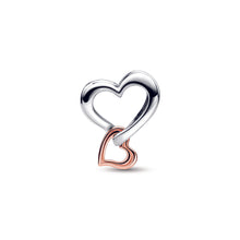 Load image into Gallery viewer, Two-tone Openwork Infinity Heart Charm
