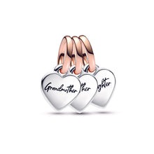 Load image into Gallery viewer, Two-tone Splittable Family Generation of Hearts Triple Dangle Charm
