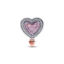 Load image into Gallery viewer, Two-tone Openwork Mum &amp; Heart Charm
