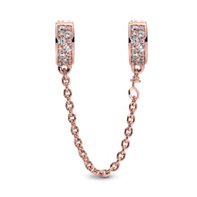 Load image into Gallery viewer, Clear Pavé Safety Chain Clip Charm
