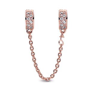 Clear Pavé Safety Chain Clip Charm