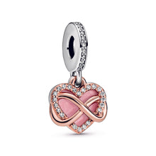 Load image into Gallery viewer, Sparkling Infinity Heart Dangle Charm
