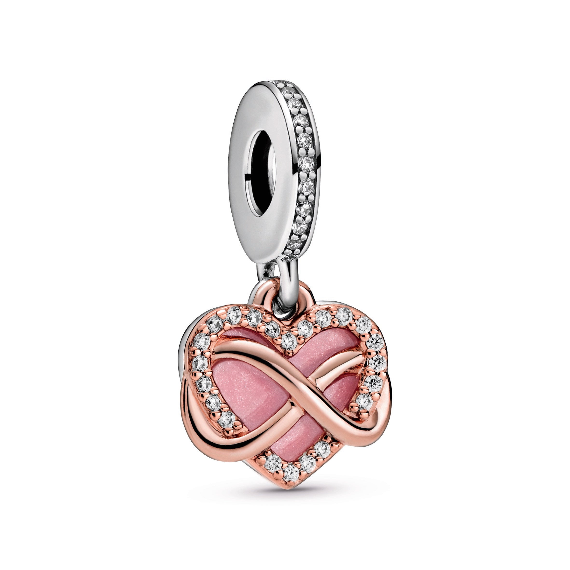 Infinity charm＋17センチrosegold Pandora Sparkling Infinity Heart Dangle Charm
