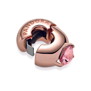 Pink Heart Solitaire Clip Charm