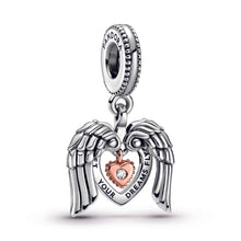 Load image into Gallery viewer, Pandora Club 2021 Angel Wings &amp; Heart Dangle Charm
