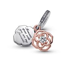 Load image into Gallery viewer, Two-tone Rose Dangle Charm
