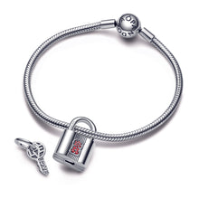 Load image into Gallery viewer, Padlock and Key Dangle Charm
