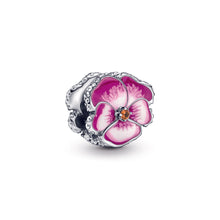 Load image into Gallery viewer, Pink Pansy Flower Charm
