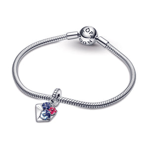 Pansy Flower Envelope Dangle Charm