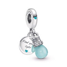 Load image into Gallery viewer, Glow-in-the-dark Lightbulb Double Dangle Charm
