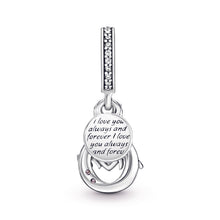 Load image into Gallery viewer, Mum Infinity Pavé Double Dangle Charm
