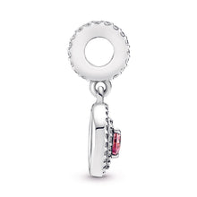 Load image into Gallery viewer, Sparkling Double Halo Heart Dangle Charm
