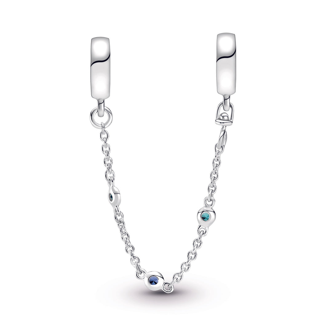 Triple Blue Stone Safety Chain