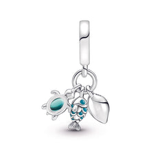 Load image into Gallery viewer, Fish, Sea Turtle &amp; Conch Triple Dangle Charm
