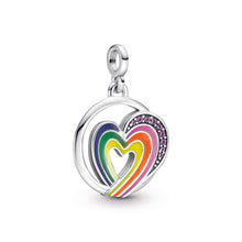 Load image into Gallery viewer, Pandora ME Rainbow Heart of Freedom Medallion
