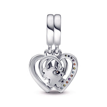 Load image into Gallery viewer, Puzzle Piece Hearts Splittable Friendship Dangle Charm
