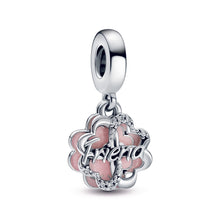 Load image into Gallery viewer, Four-leaf Clover Friendship Double Dangle Charm
