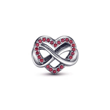 Load image into Gallery viewer, Sparkling Infinity Red Heart Charm
