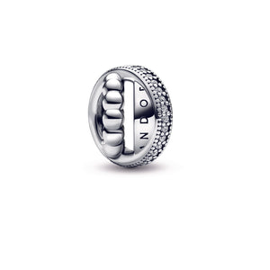Pandora Logo, Pavé & Beads Charm