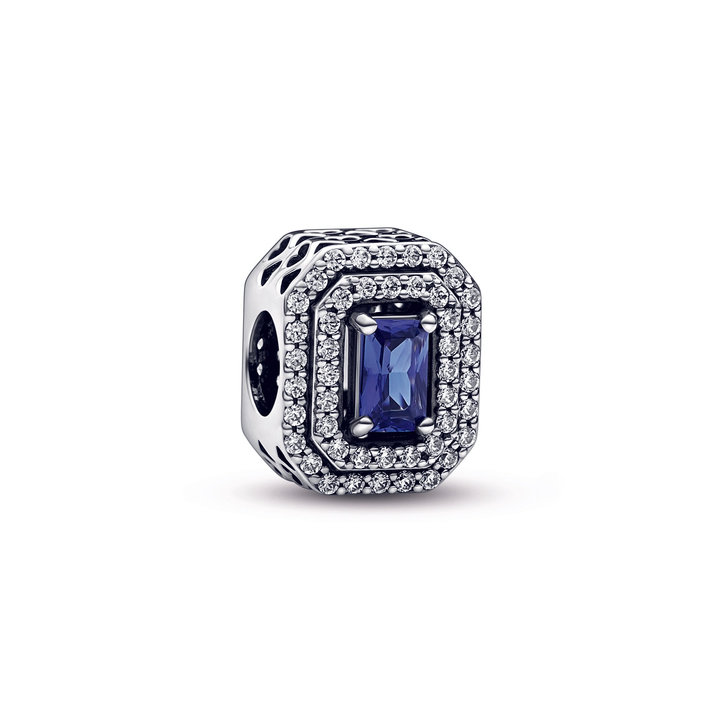 Blue Sparkling Levelled Rectangular Charm - Main Image