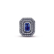 Load image into Gallery viewer, Blue Sparkling Levelled Rectangular Charm

