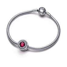 Load image into Gallery viewer, Red Sparkling Levelled Round Charm
