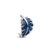 Load image into Gallery viewer, Blue Curved Feather Charm
