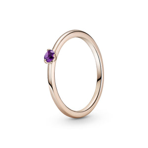 Purple Solitaire Ring