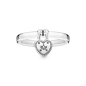 Heart-Shaped Padlock Ring