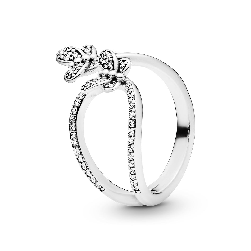 Sparkling Butterfly Open Ring