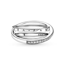Load image into Gallery viewer, Crossover Pavé Triple Band Ring
