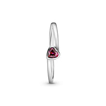 Load image into Gallery viewer, Red Tilted Heart Solitaire Ring
