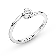 Load image into Gallery viewer, Clear Tilted Heart Solitaire Ring
