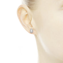 Load image into Gallery viewer, Sparkling Teardrop Halo Stud Earrings
