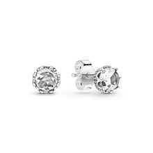 Load image into Gallery viewer, Clear Sparkling Crown Stud Earrings
