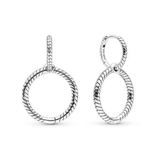Load image into Gallery viewer, Pandora Moments Charm Double Hoop Earrings

