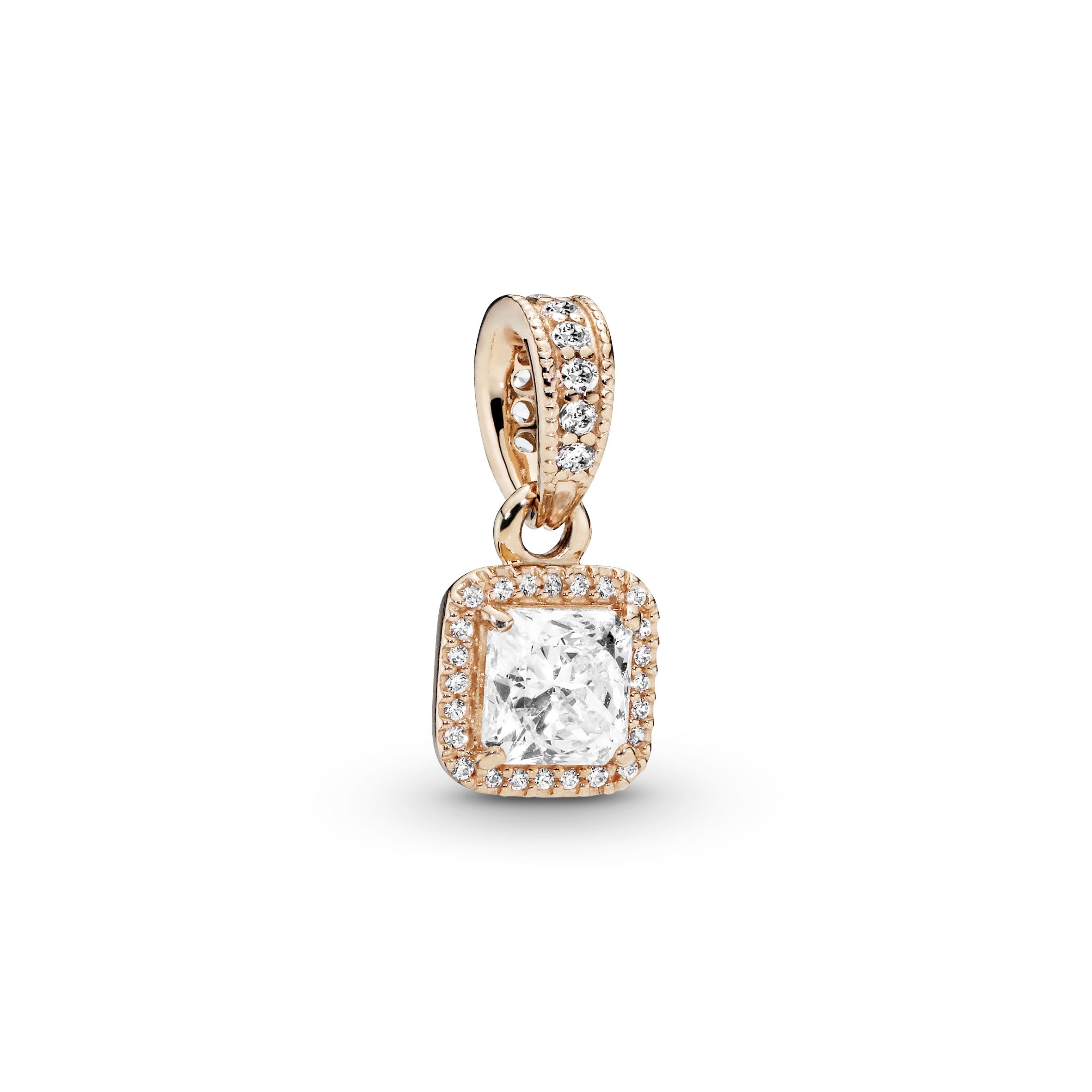 Pandora rose shop gold halo necklace