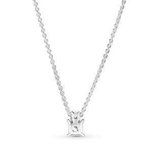 Sparkling Collier Round & Square Pendant Necklace