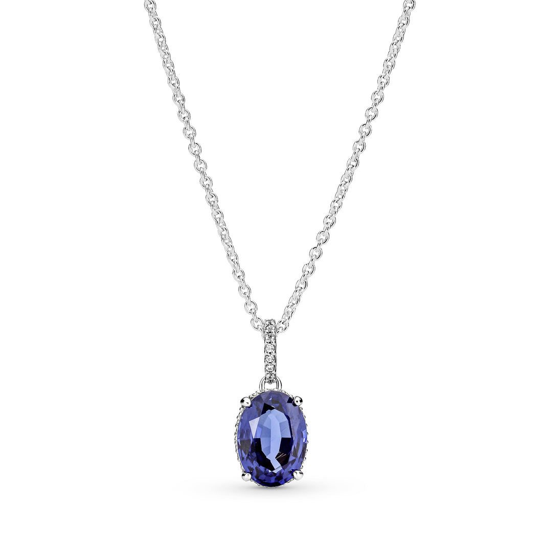 Sparkling Statement Halo Pendant Necklace