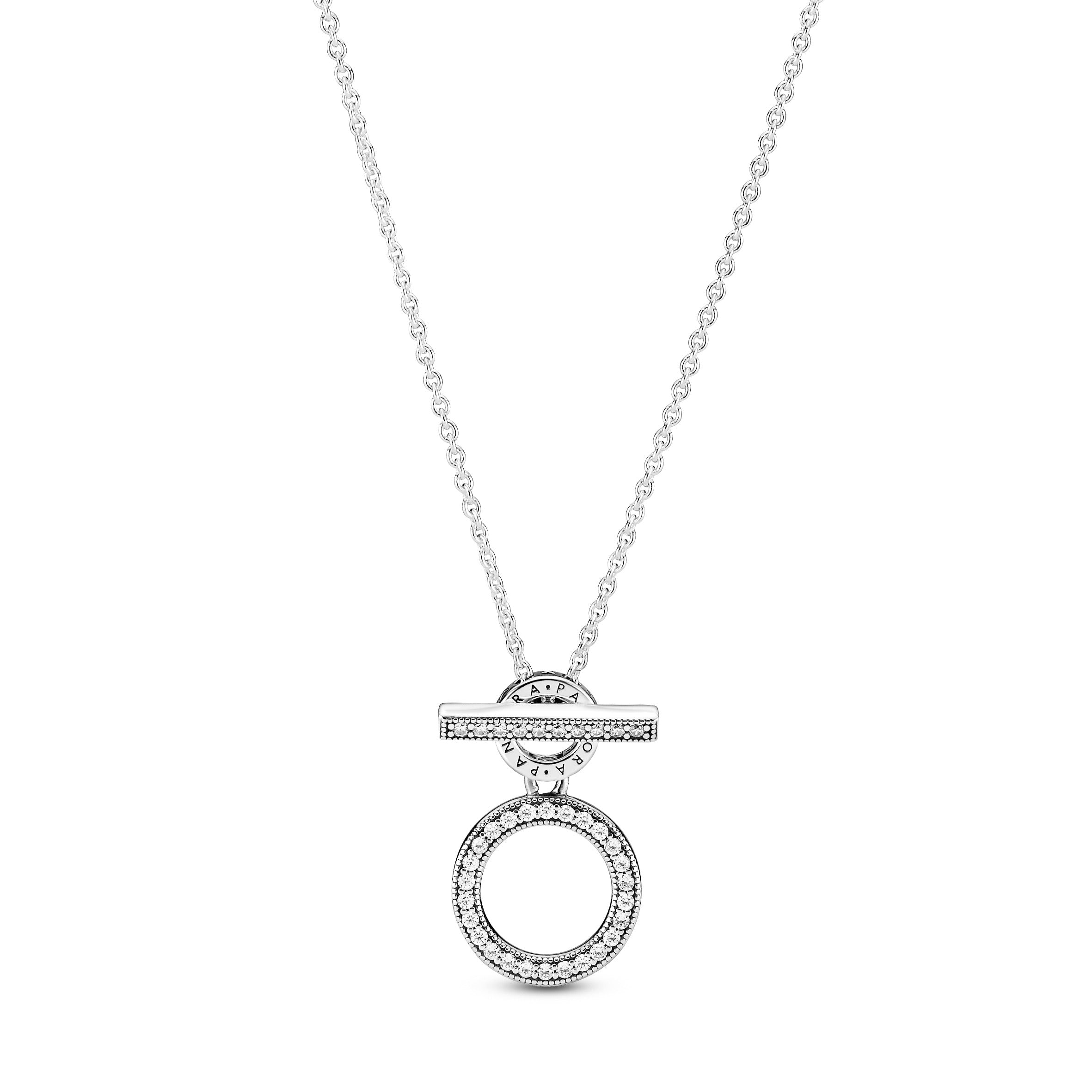 Double Hoop T-bar Necklace