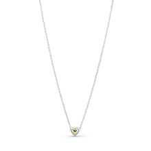 Load image into Gallery viewer, Heart Sterling Silver and 14k Gold Necklace &amp; Earring Jewellery Set
