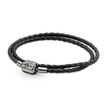 Load image into Gallery viewer, Pandora Moments Star Wars™ Clasp Double Black Leather Bracelet
