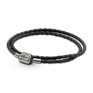 Pandora Moments Star Wars™ Clasp Double Black Leather Bracelet