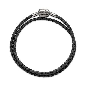 Pandora Moments Star Wars™ Clasp Double Black Leather Bracelet