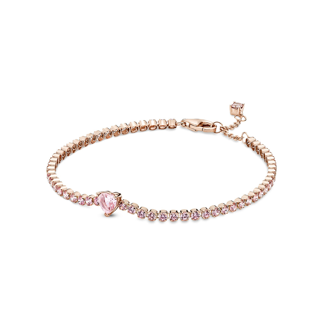 Sparkling Heart Tennis Bracelet