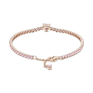 Sparkling Heart Tennis Bracelet