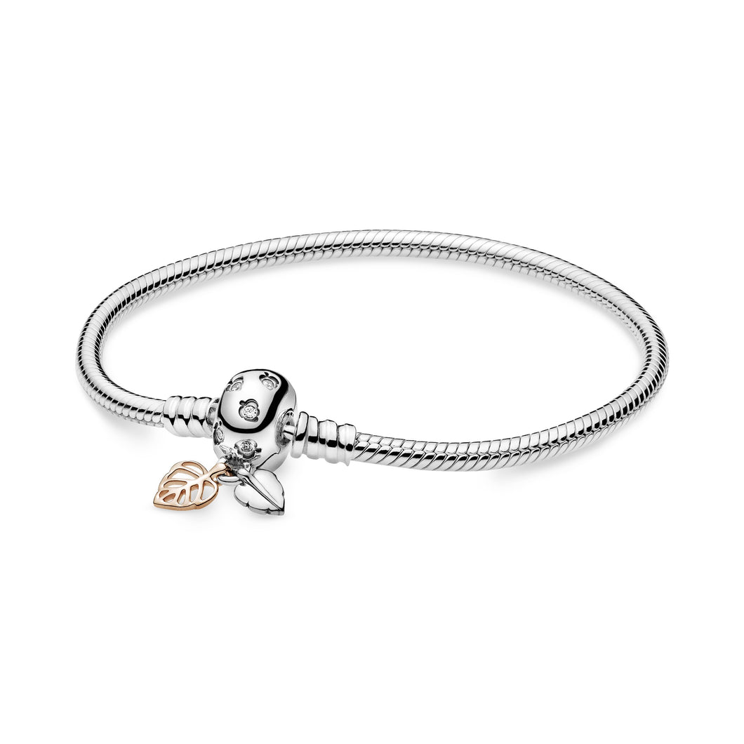 Pandora Moments Leaves & Snake Chain Bracelet