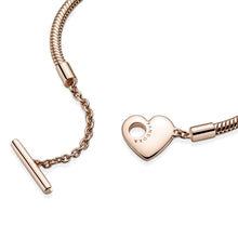 Load image into Gallery viewer, Pandora Moments Heart T-Bar Snake Chain Bracelet
